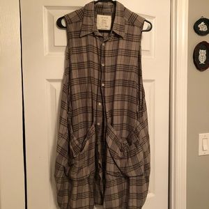 State the Label Plaid Smock Large